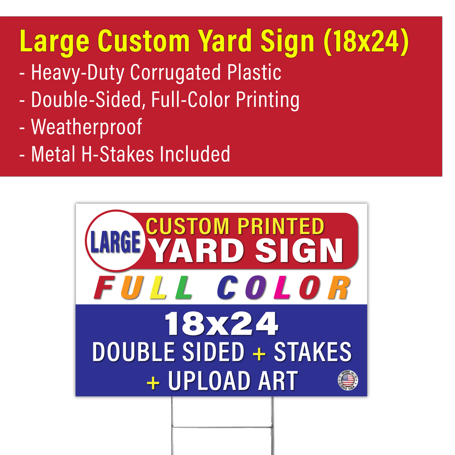 Custom + Personalized Horizontal Yard Sign - Upload Your Design