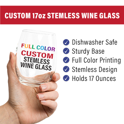 Custom 17oz Stemless Wine Glass