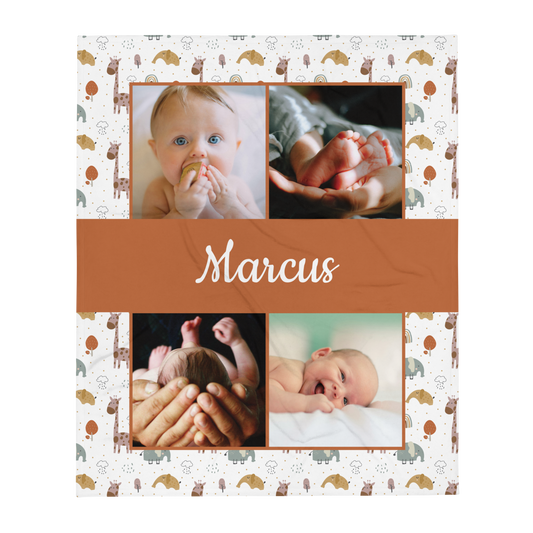 Custom Safari Animal Baby Blanket (30" x 40")