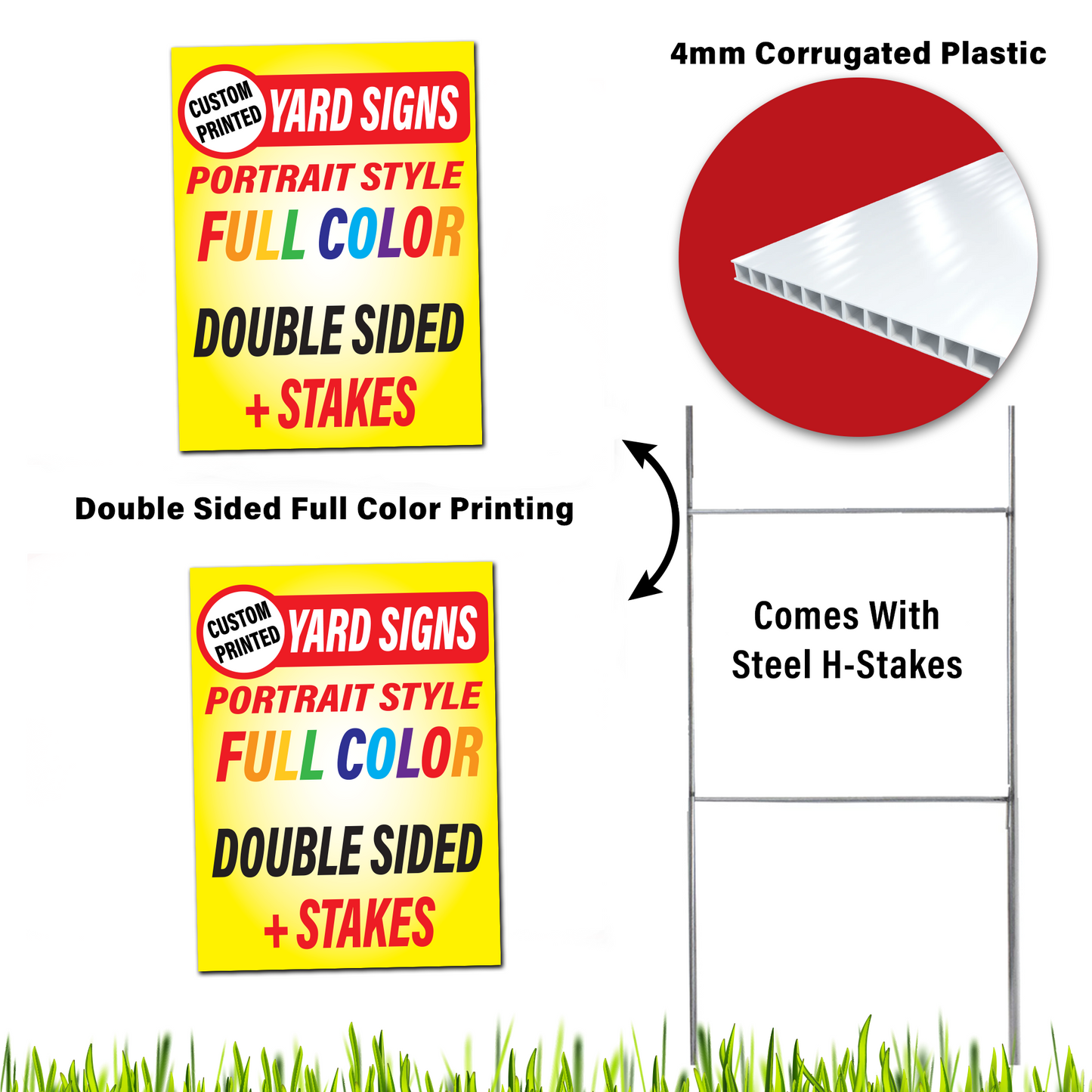 Custom Portrait Style Yard Signs (12x18, 18x24, 24x36 inch)