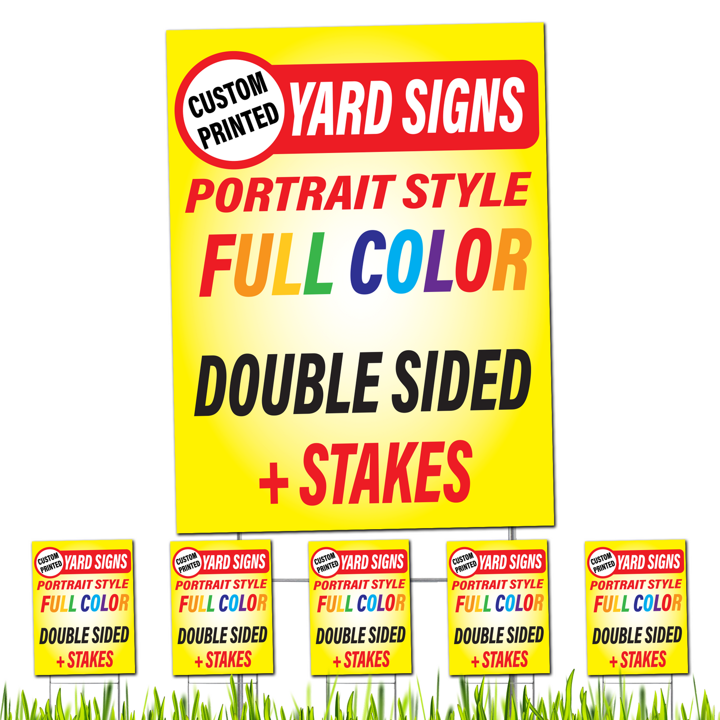 Custom Portrait Style Yard Signs (12x18, 18x24, 24x36 inch)