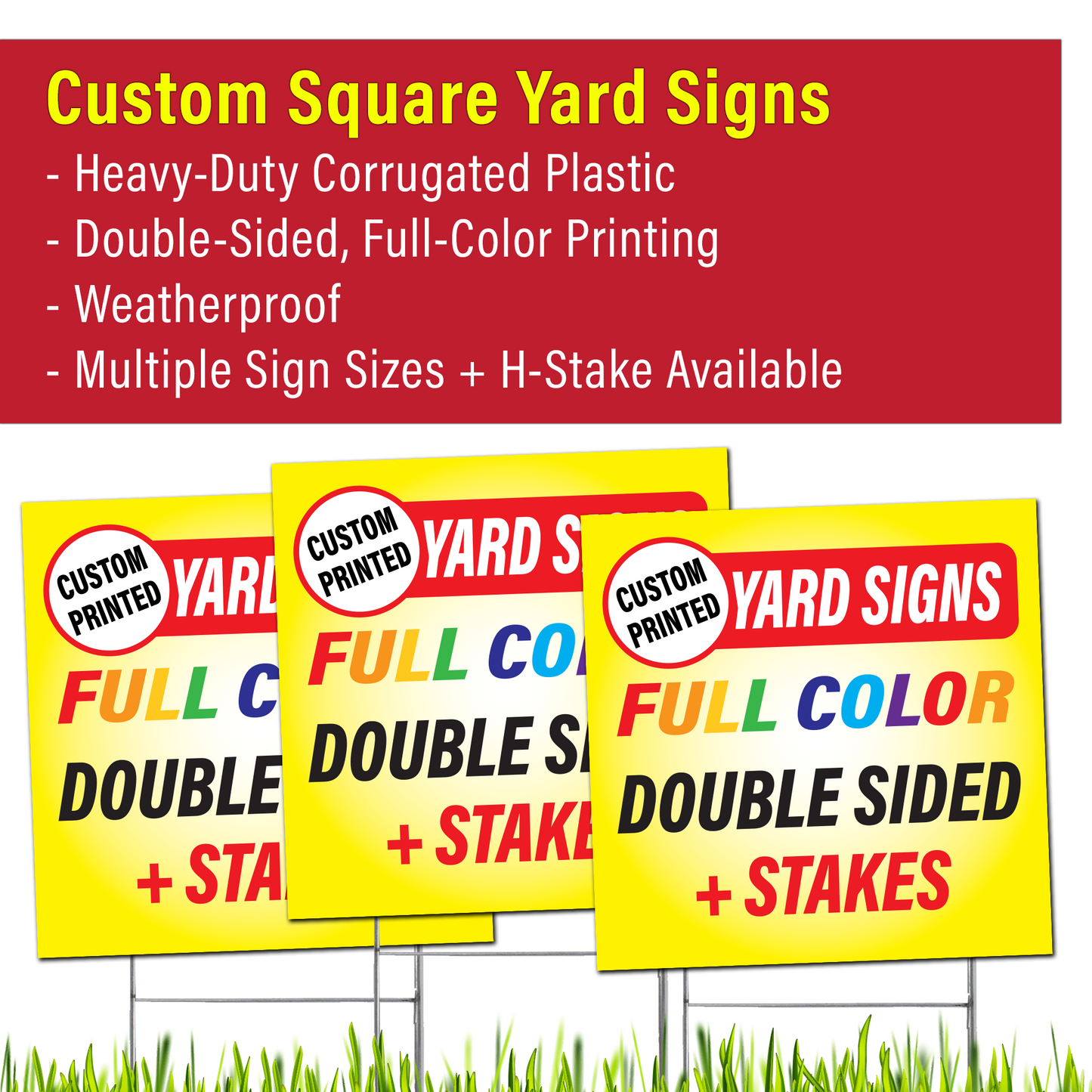 Custom Square 24x24" & 48x48" Yard Signs