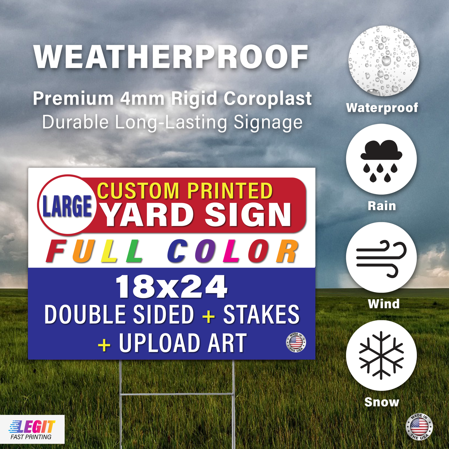 Custom + Personalized Horizontal Yard Sign - Upload Your Design