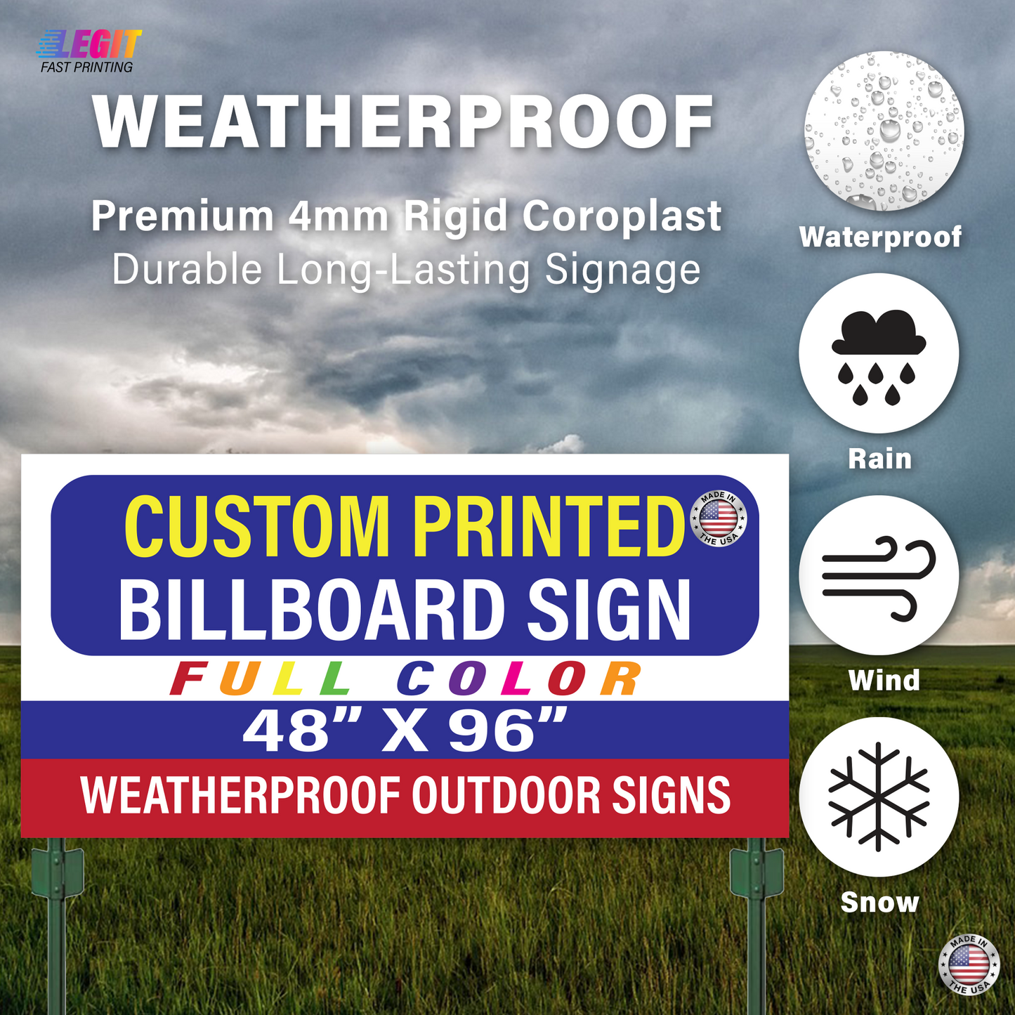 Custom Printed Plastic 96" x 48" Signs