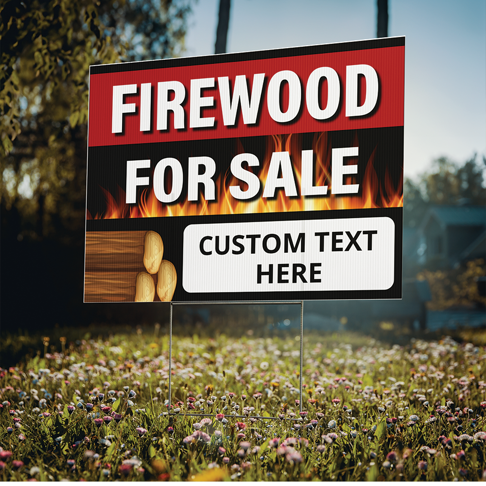 Firewood For Sale 24x28 Custom Yard Sign