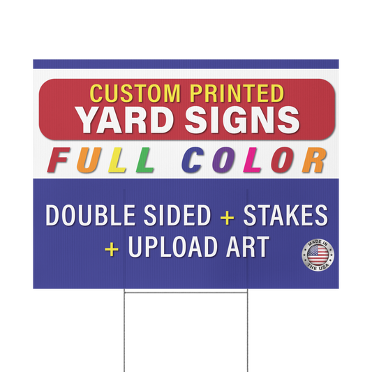 Custom 12x9" "Bandit" Yard Signs - Personalized Coroplast Weatherproof Lawn Signs